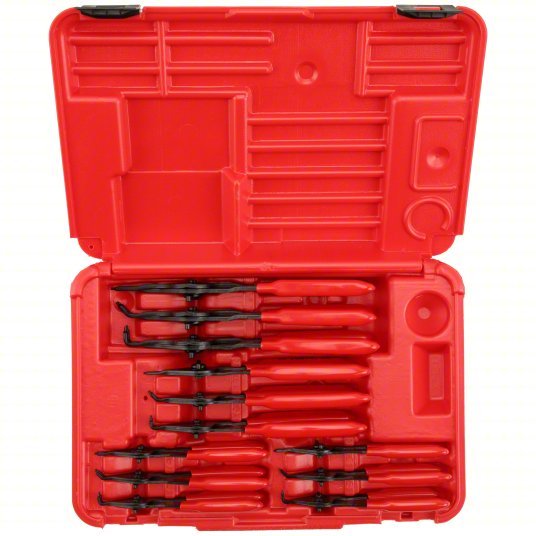 Proto J360B Retaining Ring Plier Set: Internal/External, For 3/8 in to 3 in Bore Dia, 0°,45°,90° Tip Angle