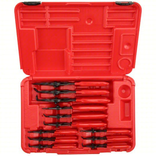 Proto J360B Retaining Ring Plier Set: Internal/External, For 3/8 in to 3 in Bore Dia, 0°,45°,90° Tip Angle