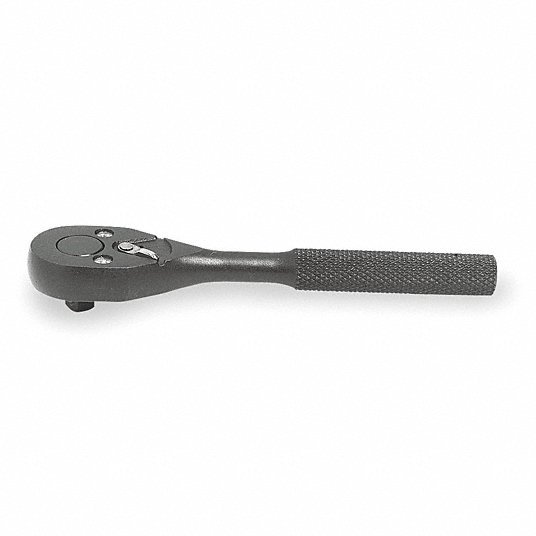 Proto J5449BL Hand Ratchet Pear, Reversible, 10 in Overall Lg, Black Oxide, 15° Min Arc Swing