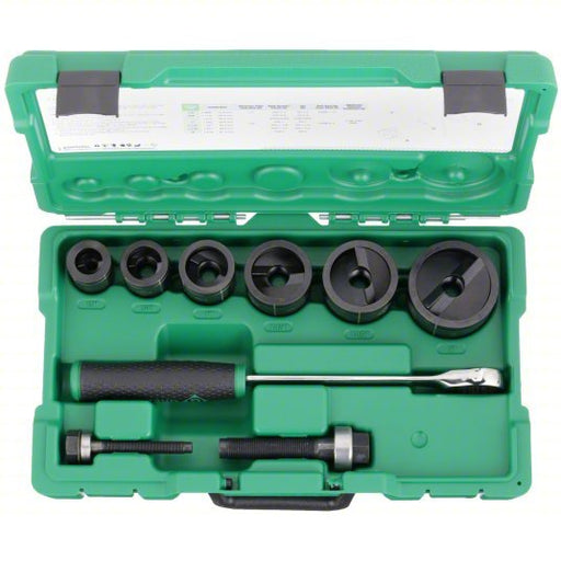 Greenlee 7238SB Knockout Punch Driver Set 6 Pieces, 10 ga Max Sheet Metal Capacity-Steel