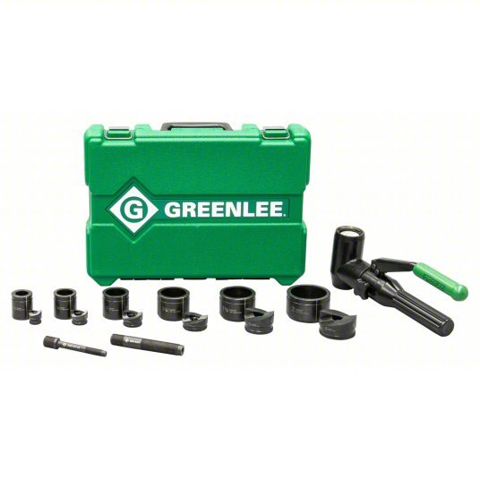 Greenlee 7906SB Quick Draw 90 Hydraulic Knockout Kit, 8-Ton Knockout Punch Kit with Slug-Buster, 1/2" to 2"