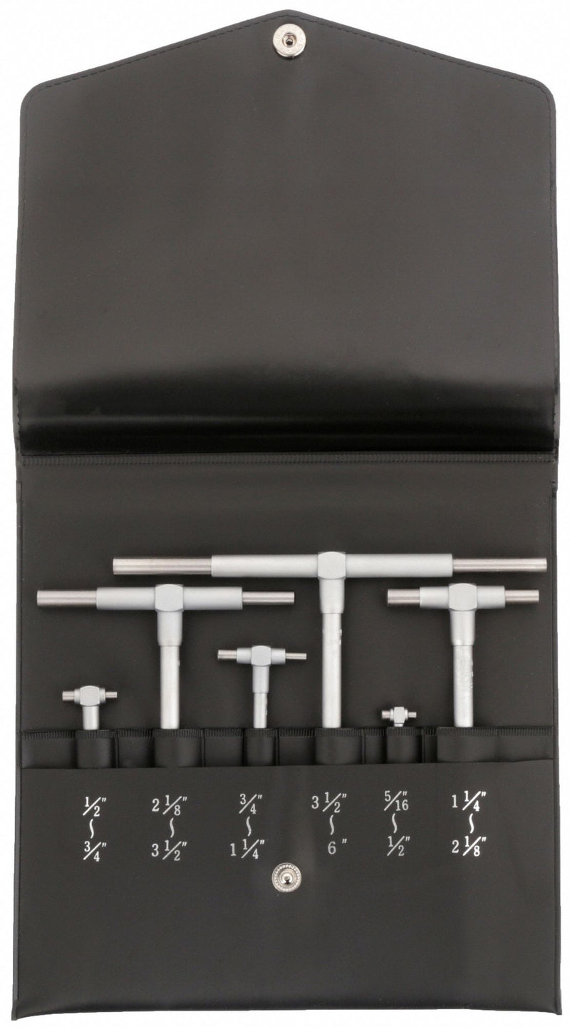Mitutoyo 155-903 Telescoping Gauge Set: 5/16 in to 6 in, Double-Arm Plunger