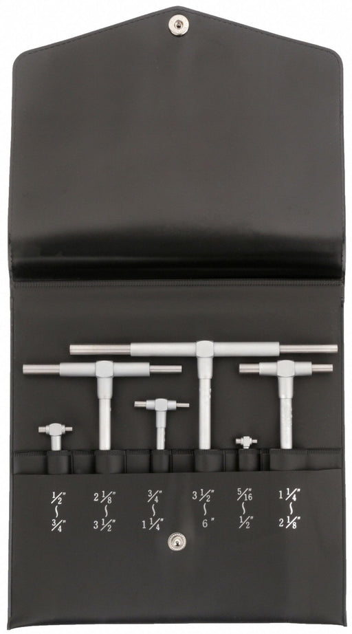 Mitutoyo 155-903 Telescoping Gauge Set: 5/16 in to 6 in, Double-Arm Plunger