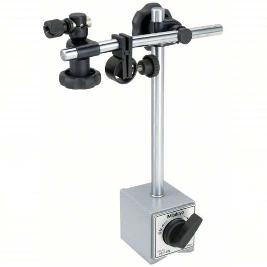 Mitutoyo 7011S-10 Magnetic-Base Indicator Holder Rigid Arm, 600 N Holding Power, V Step