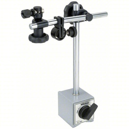 Mitutoyo 7011S-10 Magnetic-Base Indicator Holder Rigid Arm, 600 N Holding Power, V Step