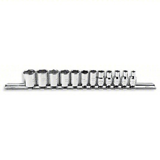 Proto J47200 Socket Set 1/4 in Drive Size, 12 Pieces, 4 mm to 14 mm Socket Size Range, (12) 6-Point
