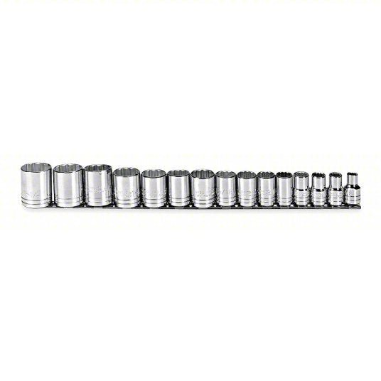 Proto J54114 Socket Set 1/2 in Drive Size, 15 Pieces, 3/8 in to 1 1/4 in Socket Size Range, (15) 12-Point