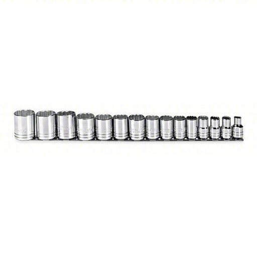 Proto J54114 Socket Set 1/2 in Drive Size, 15 Pieces, 3/8 in to 1 1/4 in Socket Size Range, (15) 12-Point