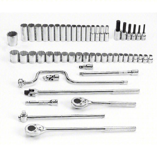 Proto J54218 Socket Wrench Set 1/2 in Drive Size, 54 Pieces, 10 mm to 36 mm Socket Size Range, Chrome