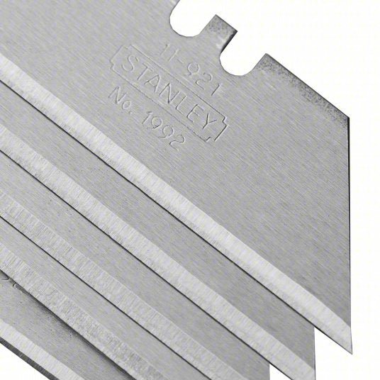 Stanley 11-921 Utility Blade 2 7/16 in Blade Lg, 3/4 in Blade Wd, 0.03125 in Blade Thick, Steel, 5 PK