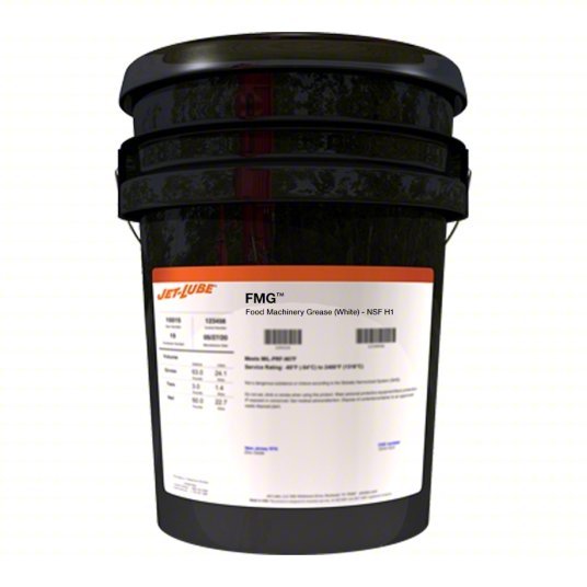 Jet-Lube 30116 Machinery Grease FMG, 5 gal, Pail, H1 Food Grade, NLGI 2, Aluminum Complex Thickener
