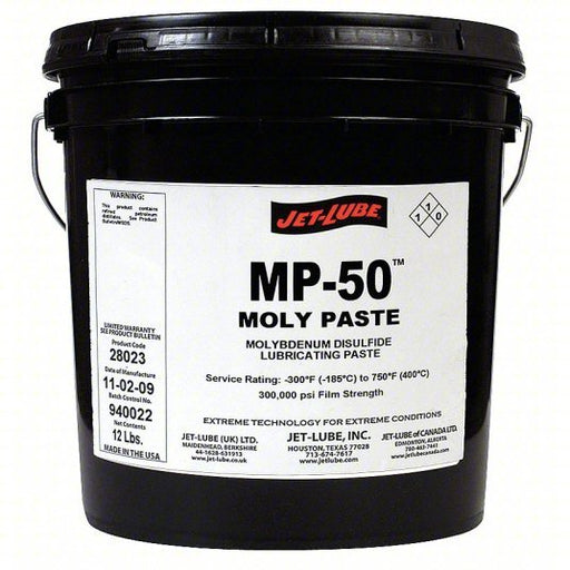 Jet-Lube 28023 Moly Paste MP-50, 1 gal, Pail, NLGI 2.5, Clay Thickener