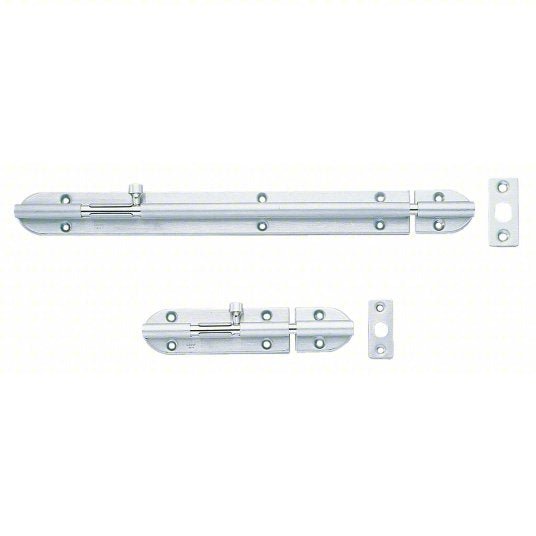 Lamp BS-90 Barrel Bolt Satin/Nickel, 9/32 in Bolt Head Dia., 304 Stainless Steel/Brass, 1 1/16 in Wd