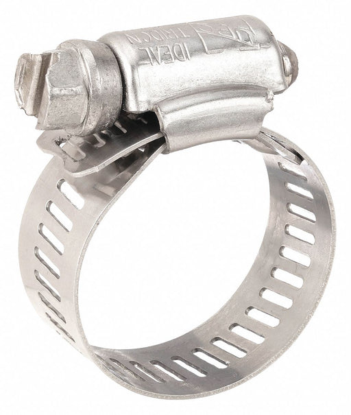 Approved Vendor 6312 Worm Gear Hose Clamp, 301 Stainless Steel, Perforated Band, 1/2 in – 1 1/4 in Clamping Dia, 10 PK