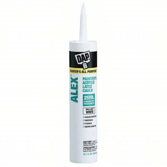 DAP 18670 Acrylic Latex Caulk Alex Painter's, White, 10 oz Container Size, Cartridge