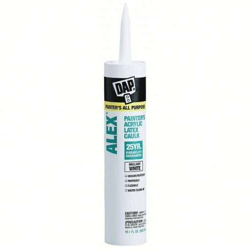 DAP 18670 Acrylic Latex Caulk Alex Painter's, White, 10 oz Container Size, Cartridge