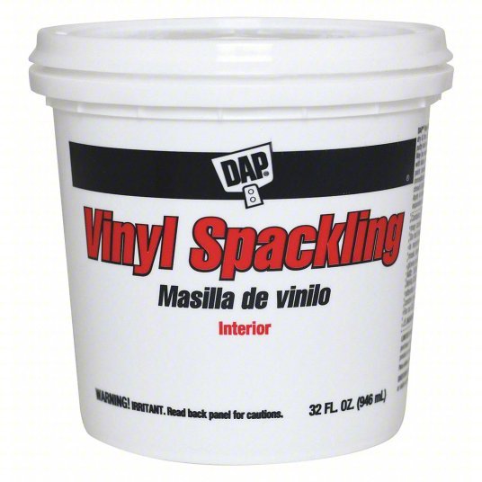 DAP 12132 Spackle Vinyl Spackling, 32 oz Container Size, Pail, White