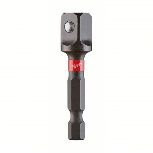 Milwaukee 48-32-5031 Hex Drive Socket Adapter 1/4 in Input Drive Size, Black Oxide, 3/8 in Output Drive Size