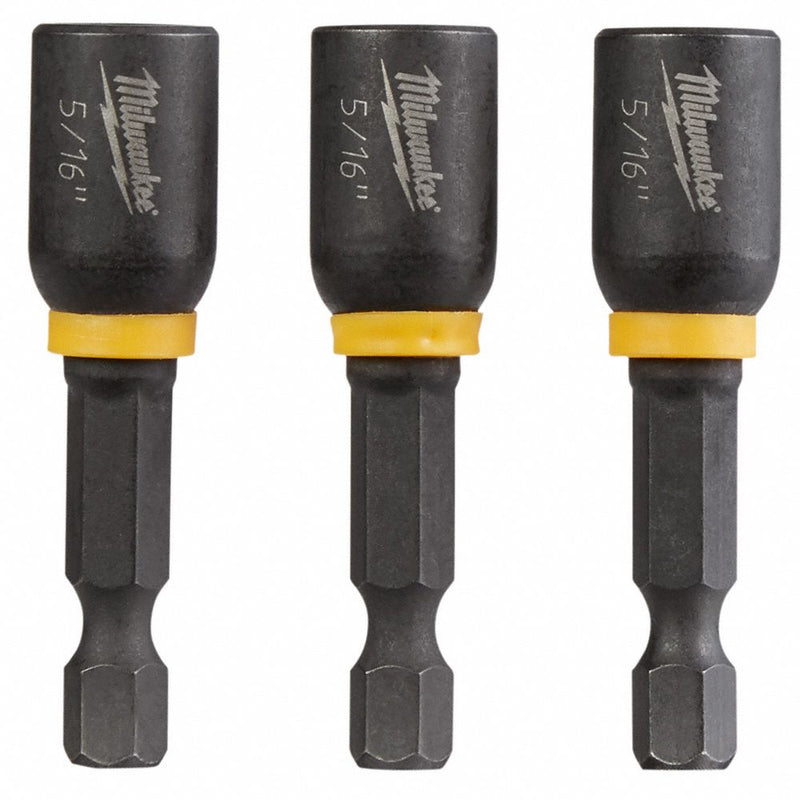 Milwaukee 49-66-4523 Nutsetter, Nut Driver Set, Imperial, 5/16 in Fastening Size, Hex, 1/4 in Shank Size, 3 PK