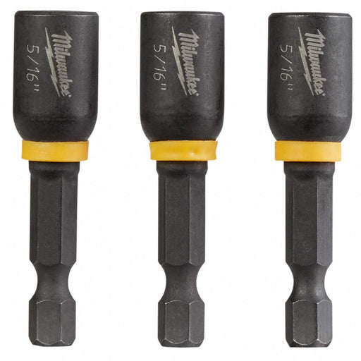 Milwaukee 49-66-4523 Nutsetter, Nut Driver Set, Imperial, 5/16 in Fastening Size, Hex, 1/4 in Shank Size, 3 PK