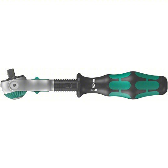 Wera 05003500001 1/4" Drive 72 Geared Teeth Round Head Style Hand Ratchet, 6" L, Satin Finish