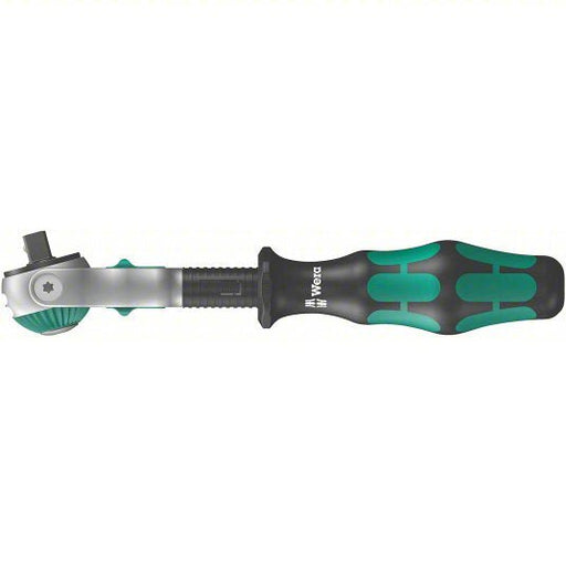 Wera 05003500001 1/4" Drive 72 Geared Teeth Round Head Style Hand Ratchet, 6" L, Satin Finish