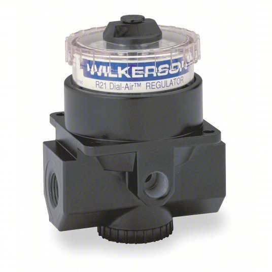 Wilkerson R21-02-000 Compressed Air Regulator Zinc, 1/4 in NPT, 117 cfm, 300 psi Max Op Pressure, Nonrising