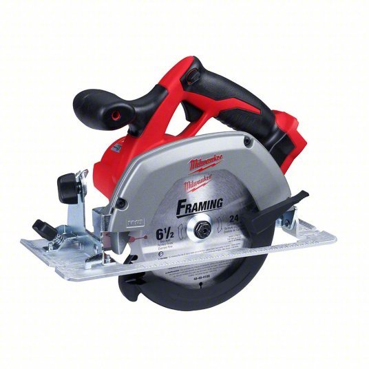 Milwaukee 2630-20 Circular Saw 6 1/2 in Blade Dia., Left, 2 1/8 in Max. Cutting Dp @ 0 Deg., 0° to 45° Left, 18V DC