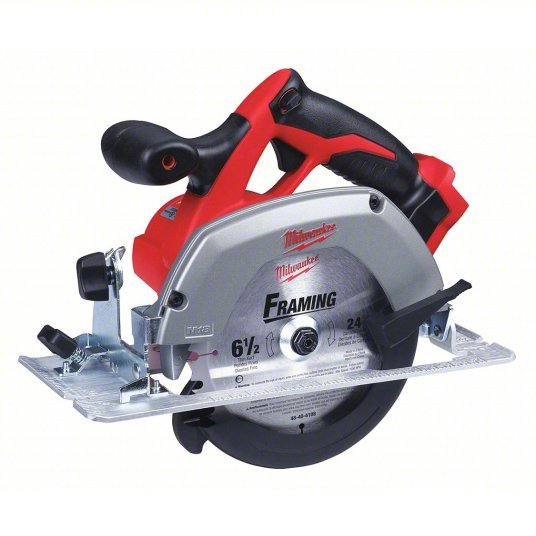 Milwaukee 2630-20 Circular Saw 6 1/2 in Blade Dia., Left, 2 1/8 in Max. Cutting Dp @ 0 Deg., 0° to 45° Left, 18V DC