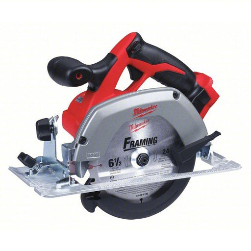 Milwaukee 2630-20 Circular Saw 6 1/2 in Blade Dia., Left, 2 1/8 in Max. Cutting Dp @ 0 Deg., 0° to 45° Left, 18V DC