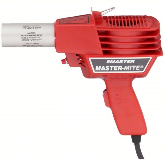 Master Appliance 10008 Heat Gun Kit Pistol-Grip, 120V AC, Three-Prong, 650°F to 650°F, 3.8 cfm Air Volume