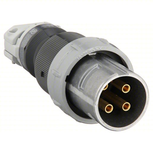 Hubbell HBL460PS2W Pin and Sleeve Plug, 3P, 4W, 60A, 600VAC