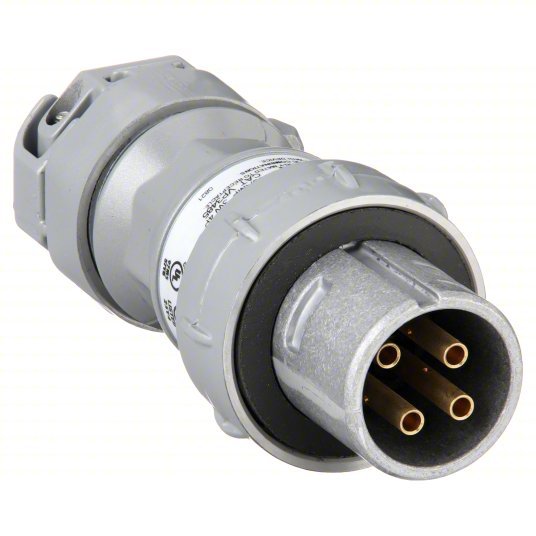 Hubbell VP3485 Pin and Sleeve Plug 30 A, 250V DC/600V AC, Style 2 Grounding, CSA Certifications/UL Listed