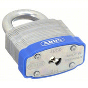 Abus 41/50 KD Keyed Padlock, Open, Square Recycled Steel Body, Hardened Steel Shackle, 15/16 in W