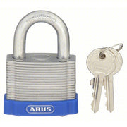 Abus 41/50 KD Keyed Padlock, Open, Square Recycled Steel Body, Hardened Steel Shackle, 15/16 in W