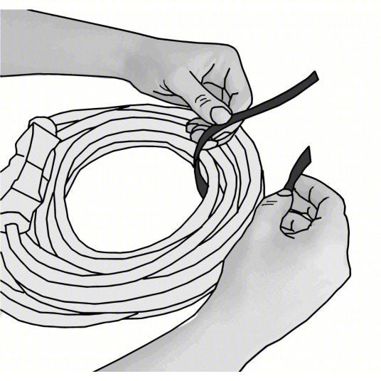Velcro 189590 Hook-and-Loop Cable Tie Roll 75 ft Lg, 1 in Wd, 29 lb Tensile Strength, Black