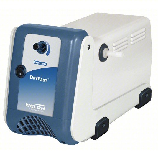 Welch 2037B-01 Vacuum Pump 1/5 hp Output Power, 1.8 cfm Free Air Displacement, 28.5 in Hg Max Vacuum