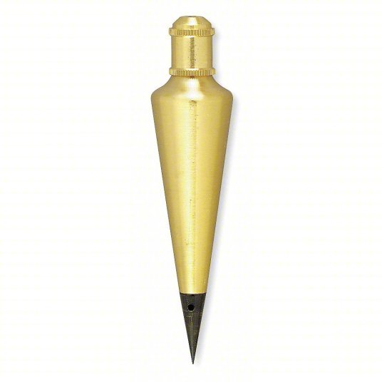Johnson 116 Plumb Bob Steel, 16 oz Wt, Inch Measurements, Round Shape, Brass Plated