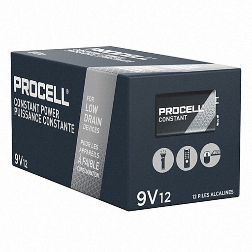Duracell Procell PC1604BKD Constant 9V Alkaline Battery, 9V DC, 12 Pack
