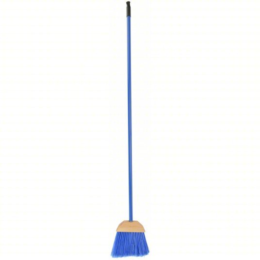 Ability One 7920-01-458-8208 Angle Broom 7 in Sweep Face, Medium, Synthetic, Blue Bristle, 5 in Bristle Lg, Aluminum