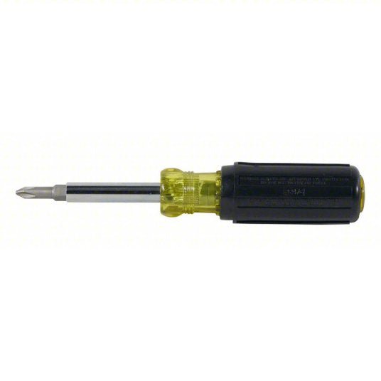 Klein 32476 Multi-Bit Screwdriver Phillips/Slotted Tip, #1/1/4 in/#2/3/16 in Tip Size, 4 Tips