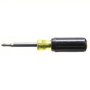 Klein 32476 Multi-Bit Screwdriver Phillips/Slotted Tip, #1/1/4 in/#2/3/16 in Tip Size, 4 Tips
