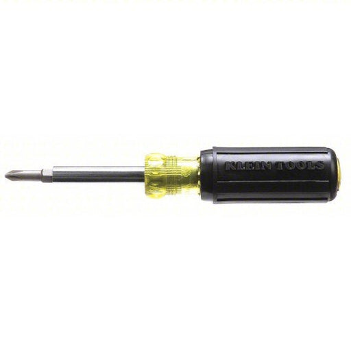 Klein 32476 Multi-Bit Screwdriver Phillips/Slotted Tip, #1/1/4 in/#2/3/16 in Tip Size, 4 Tips