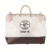 Klein 5102-16 Tool Bag Canvas, 1 Pockets, 16 in Overall Wd, 6 in Overall Dp, 14 in Overall Ht, Brown