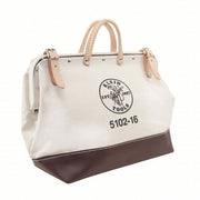 Klein 5102-16 Tool Bag Canvas, 1 Pockets, 16 in Overall Wd, 6 in Overall Dp, 14 in Overall Ht, Brown
