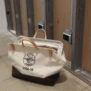 Klein 5102-16 Tool Bag Canvas, 1 Pockets, 16 in Overall Wd, 6 in Overall Dp, 14 in Overall Ht, Brown
