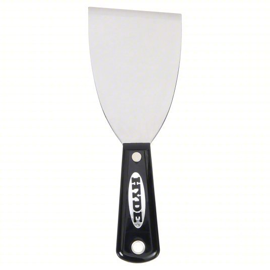 Hyde 02400 Scraper 3 in Blade Wd, Carbon Steel, 3 3/4 in Blade Lg, Chisel/Full Tang, Nylon, Black/Silver