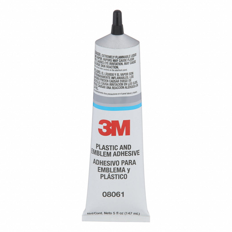 3M 08061 Plastic & Emblem Adhesive, 5 fl oz Tube, Clear, PK6