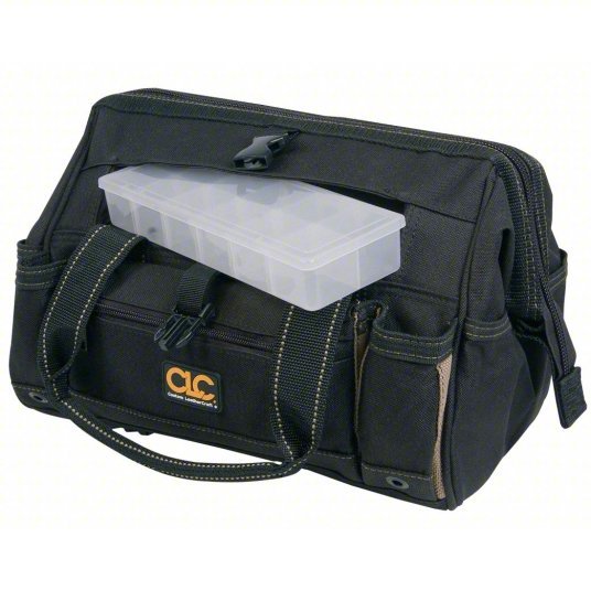 CLC 15331533 Tool Bag Polyester, 21 Pockets, 12 in Overall Wd, 8 in Overall Dp, 9 in Overall Ht, Black