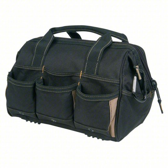 CLC 15331533 Tool Bag Polyester, 21 Pockets, 12 in Overall Wd, 8 in Overall Dp, 9 in Overall Ht, Black